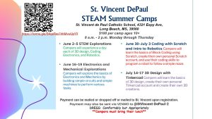 Read more about the article STEAM Summer Camp Schedule 2025